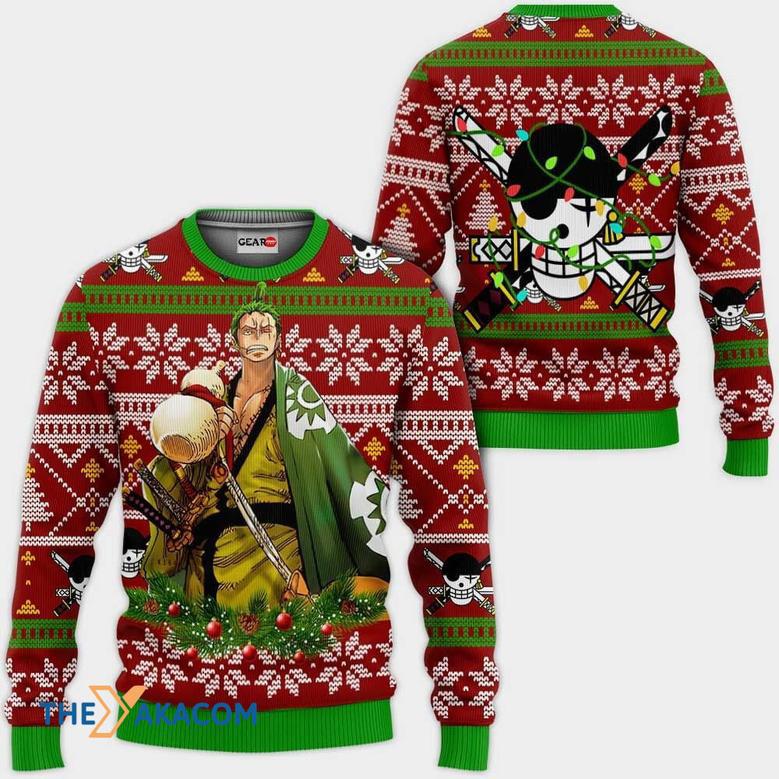 Zoro Custom One Piece Anime Gift For Fan Anime Christmas Ugly Sweater