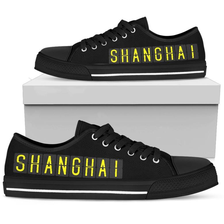 Airport Destinations Shanghai - Low Top Canvas Shoes