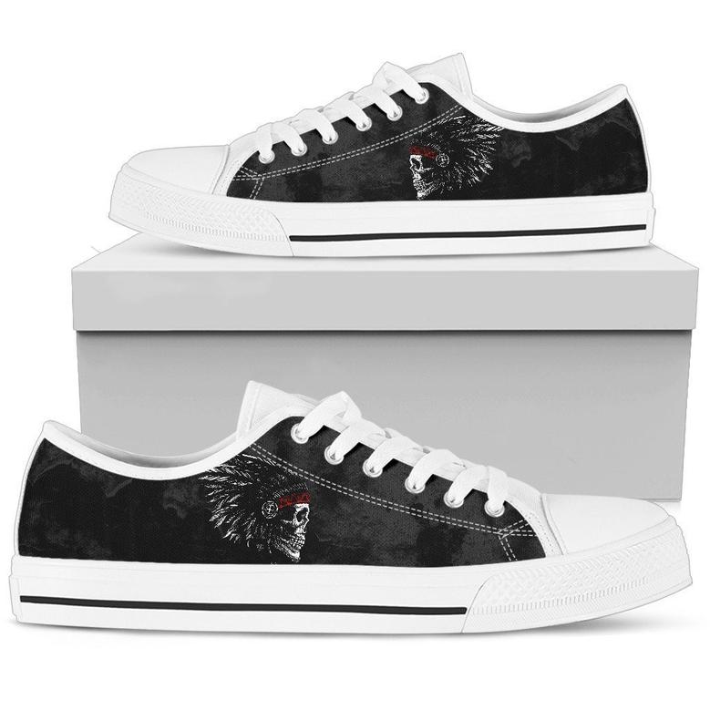 Native american skull low top shoes