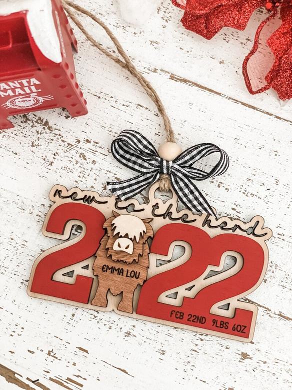 Personalized Cow Christmas Ornaments New To The Herd Wood Ornament