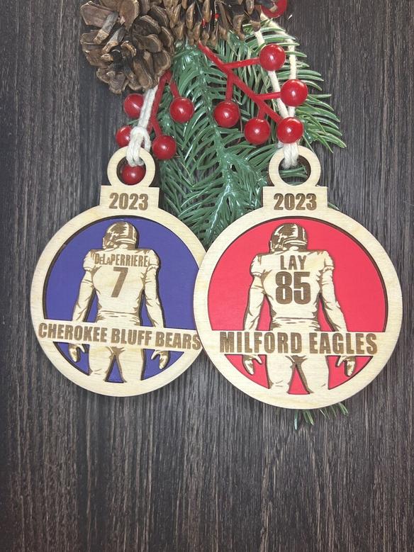 Personalized Football Christmas Ornaments, Wood Ornament