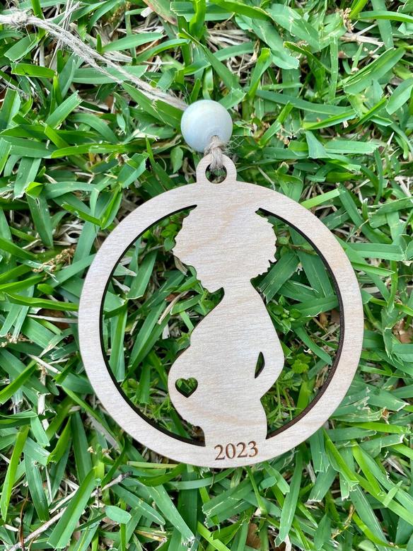 Personalized Pregnancy Christmas Ornaments, Wood Ornament