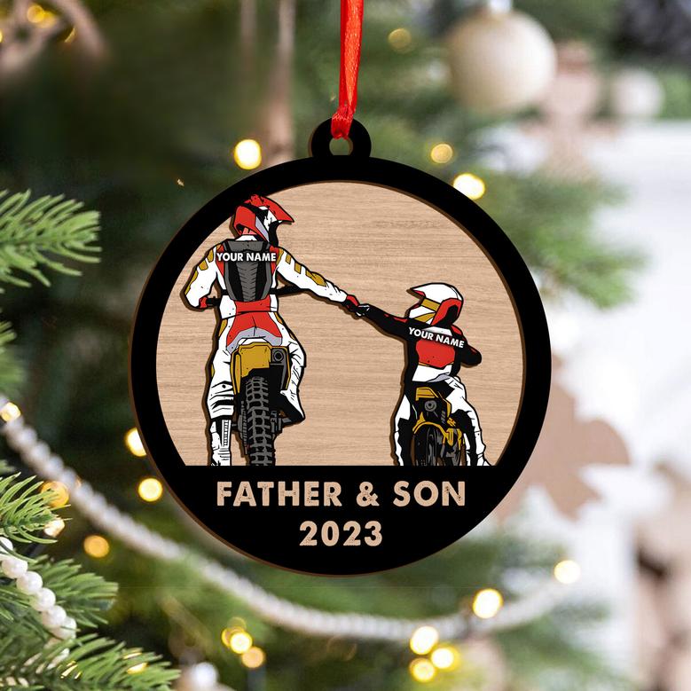 Personalized Motorcycle Christmas Ornaments, Wood Ornament For Lovers