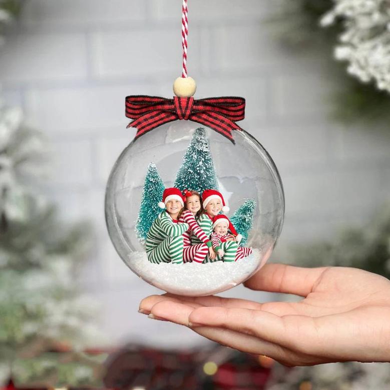 Custom Family Photo Snow 3D Ball Christmas Ornament Xmas Decor