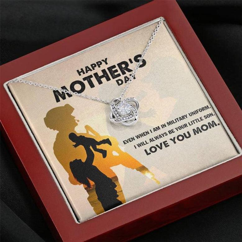 Army Mom Gift - Always Be Your Little Son - The Love Knot Necklace