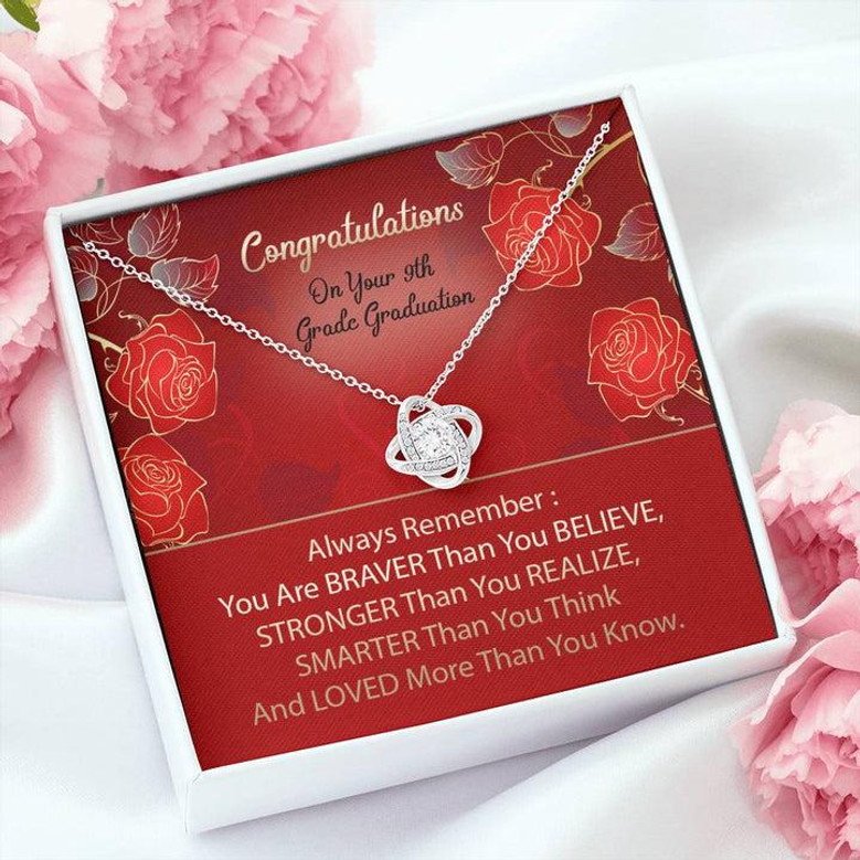 Congratulation On Your 9Th Grade Graduation Love Knot Necklace Middle School Graduation Gift Ideas