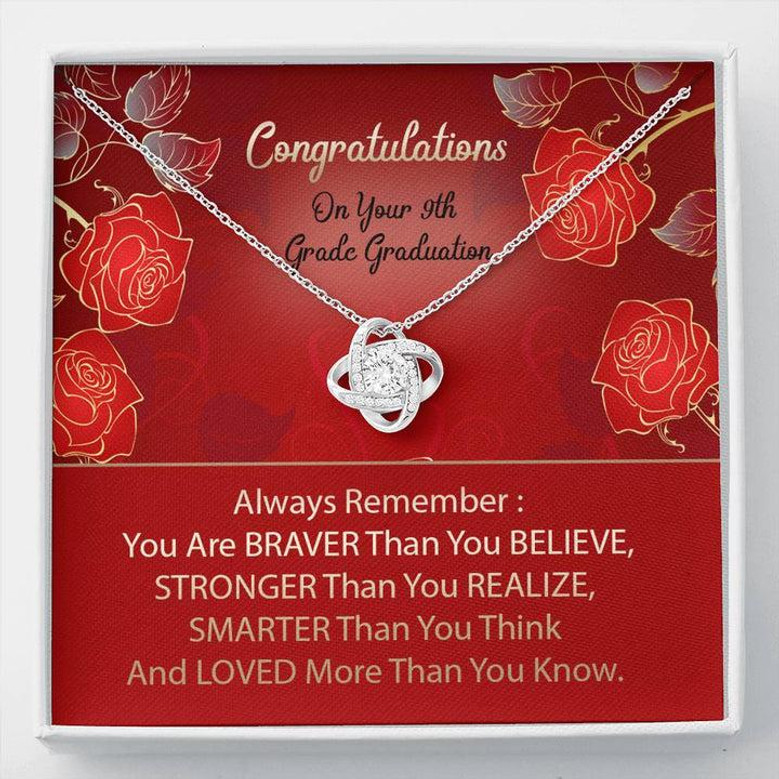 Congratulation On Your 9Th Grade Graduation Love Knot Necklace Middle School Graduation Gift Ideas