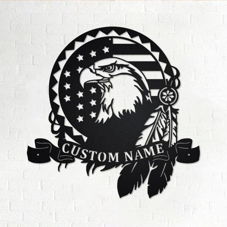 Custom Bald Eagle Metal Wall Art, Personalized Bald Eagle Name Sign Decoration For Room, Bald Eagle Home Decor, Custom Bald Eagle