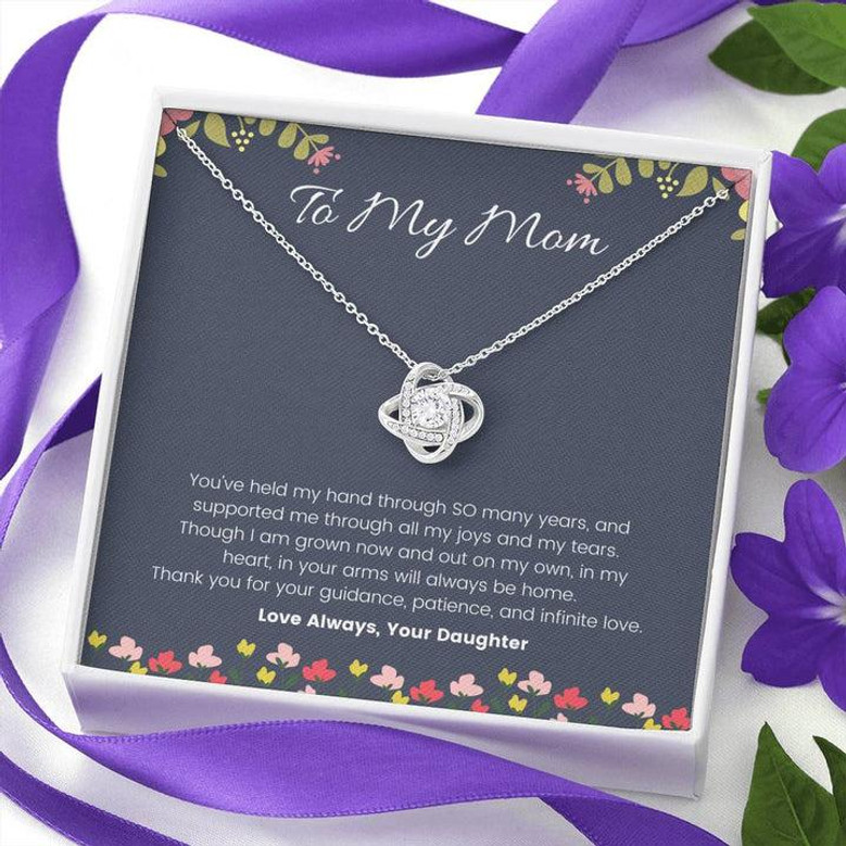 Elegant "To My Mom - Infinite Love" Love Knot Necklace