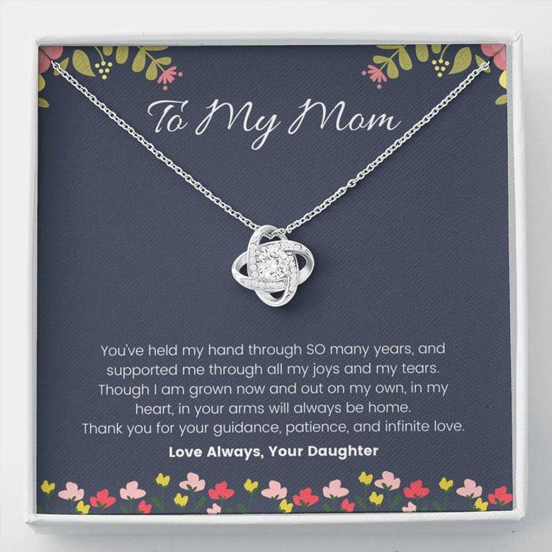 Elegant "To My Mom - Infinite Love" Love Knot Necklace