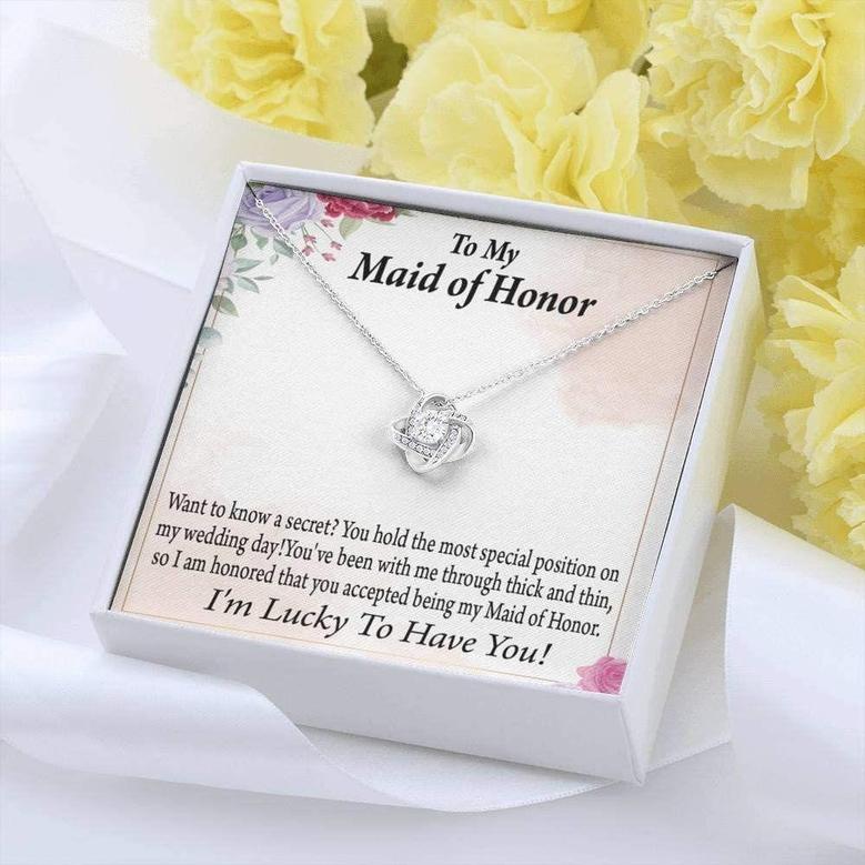 Friend Necklace, To My Maid Of Honor Necklace Gift, Lucky To Have You Necklace