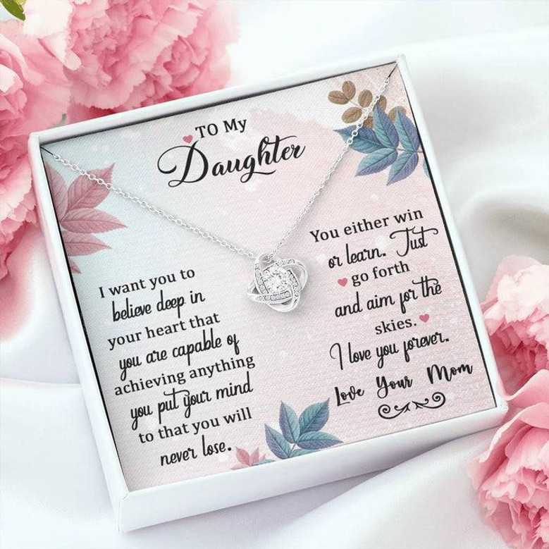 Gift For Daughter From Mom And Dad Love Knot Necklace For Daughter Ncklace For Daughter