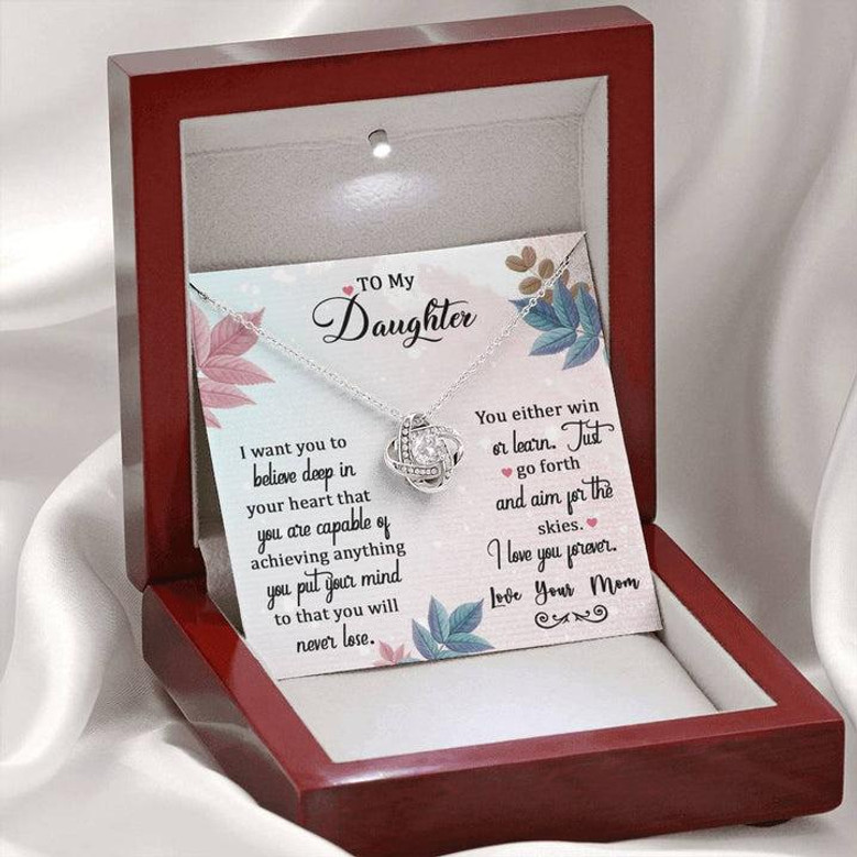 Gift For Daughter From Mom And Dad Love Knot Necklace For Daughter Ncklace For Daughter