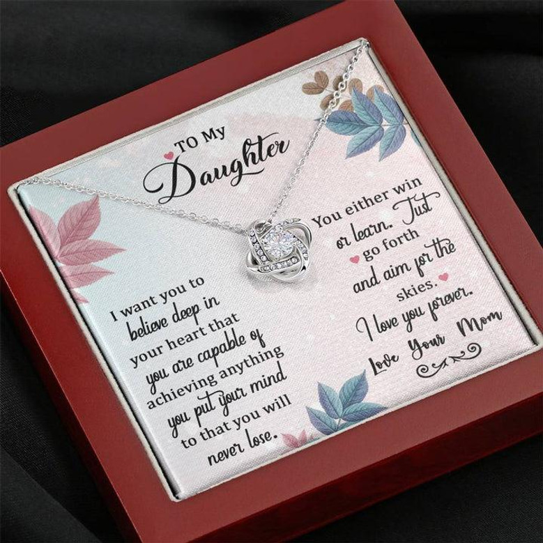 Gift For Daughter From Mom And Dad Love Knot Necklace For Daughter Ncklace For Daughter