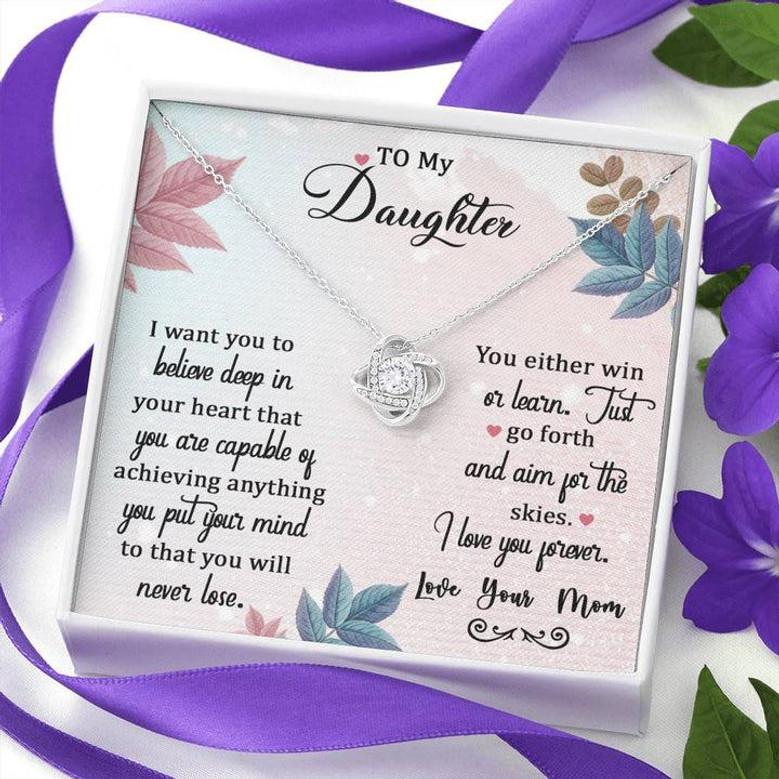 Gift For Daughter From Mom And Dad Love Knot Necklace For Daughter Ncklace For Daughter