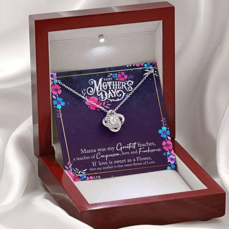 Gift For Mom - Mama Was My Greatest Teacher - Mother's Day Gift - Love Knot Necklace