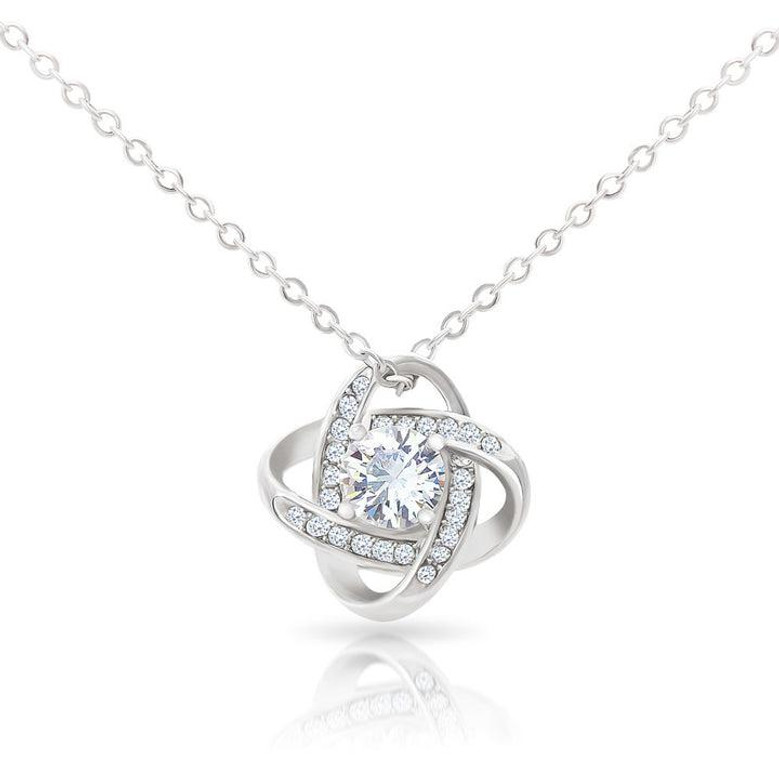 Gift For Mom, Love Knot Necklace - Snowflake-Light Blue