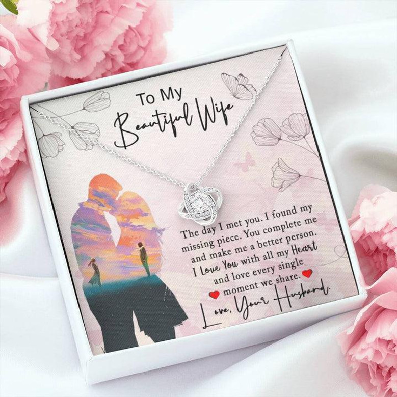 Gift For Wife, Gift For Her, Anniversary Gift For Wife, Birthday Love Knot Necklace, With A Lovely Message Card.