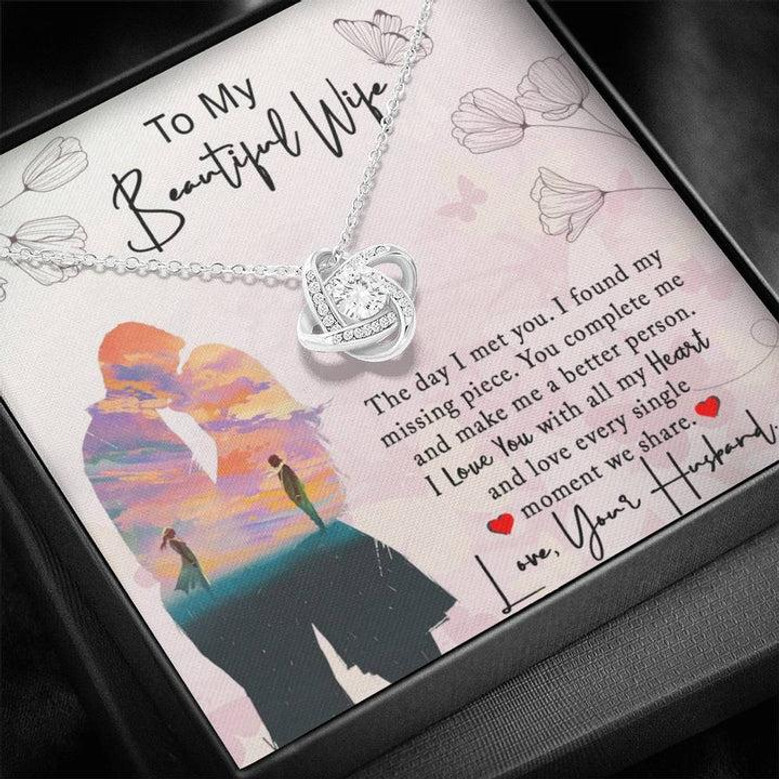 Gift For Wife, Gift For Her, Anniversary Gift For Wife, Birthday Love Knot Necklace, With A Lovely Message Card.