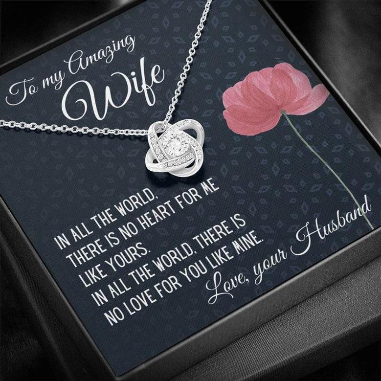 Gift For Wife | There Is No Heart For Me Like Yours | Love Knot Necklace B