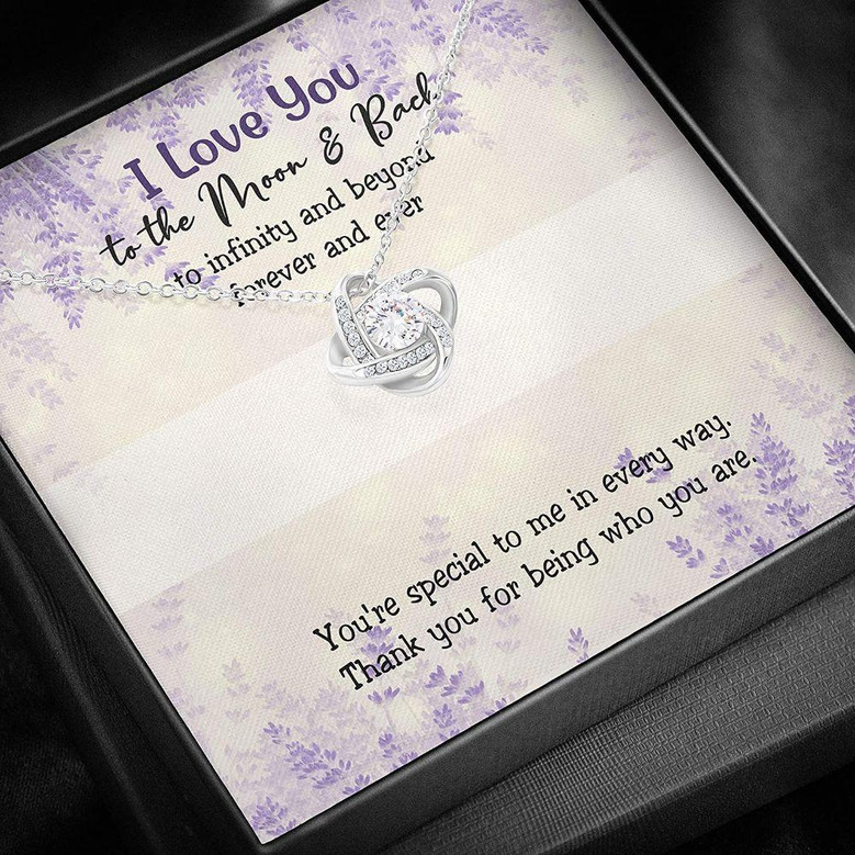 Girlfriend Necklace, Wife Necklace, To My Love Necklace , Gifts For Her To The Moon & Back , Love Knot Necklace