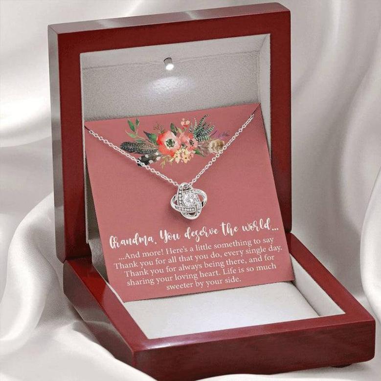 Grandma Necklace, Grandma Gift, Gift For Grandma, New Grandma To Be, Only The Best Moms Are Upgraded To Grandma, Love Knot Necklace