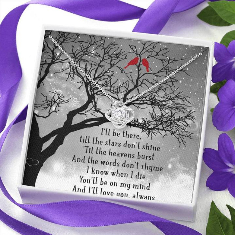 I'll Be There Love Knot Necklace Message Card