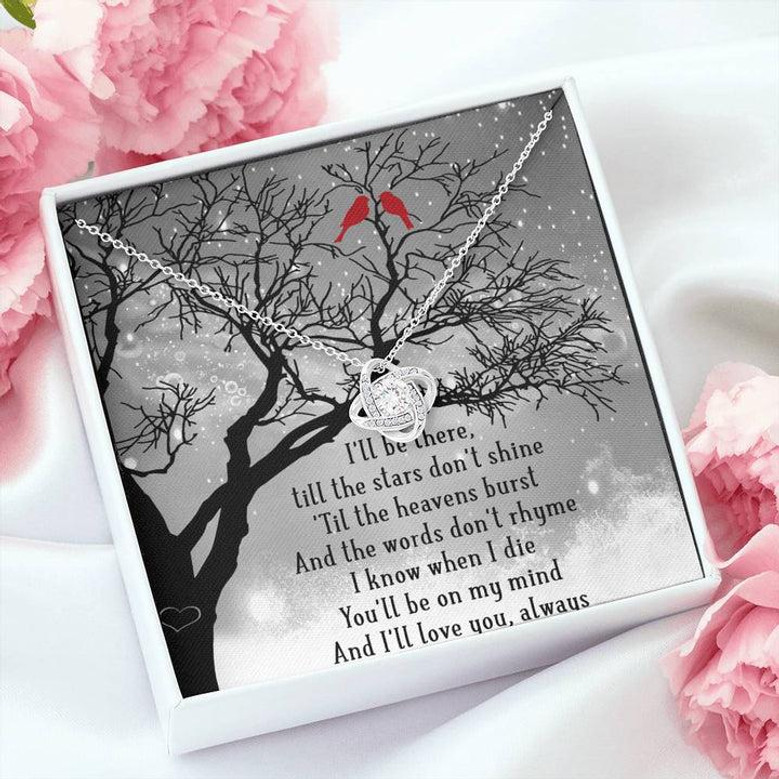 I'll Be There Love Knot Necklace Message Card