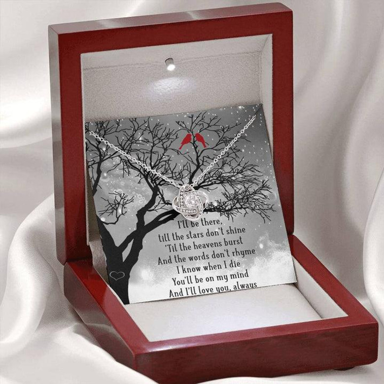 I'll Be There Love Knot Necklace Message Card