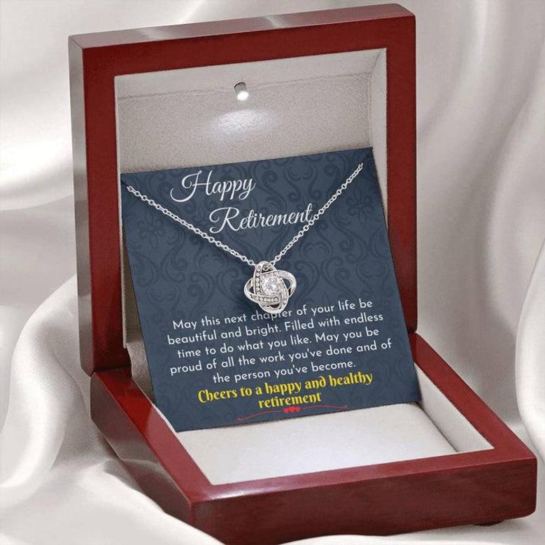 Love Knot Necklace, Retirement Gifts For Women, Retirement Necklace For Colleagues, Leave Job, Jewelry From Coworkers, Retirement Party,