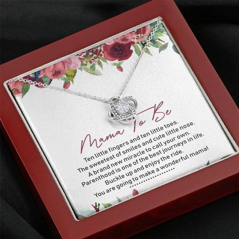 Mama To Be Love Knot Necklace Message Card