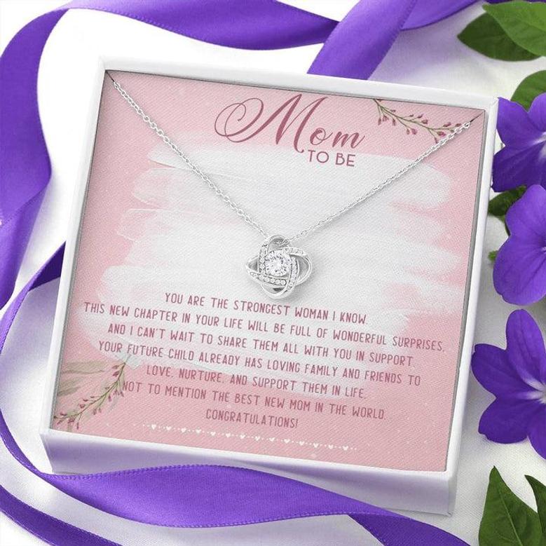 Mom To Be Love Knot Necklace Message Card