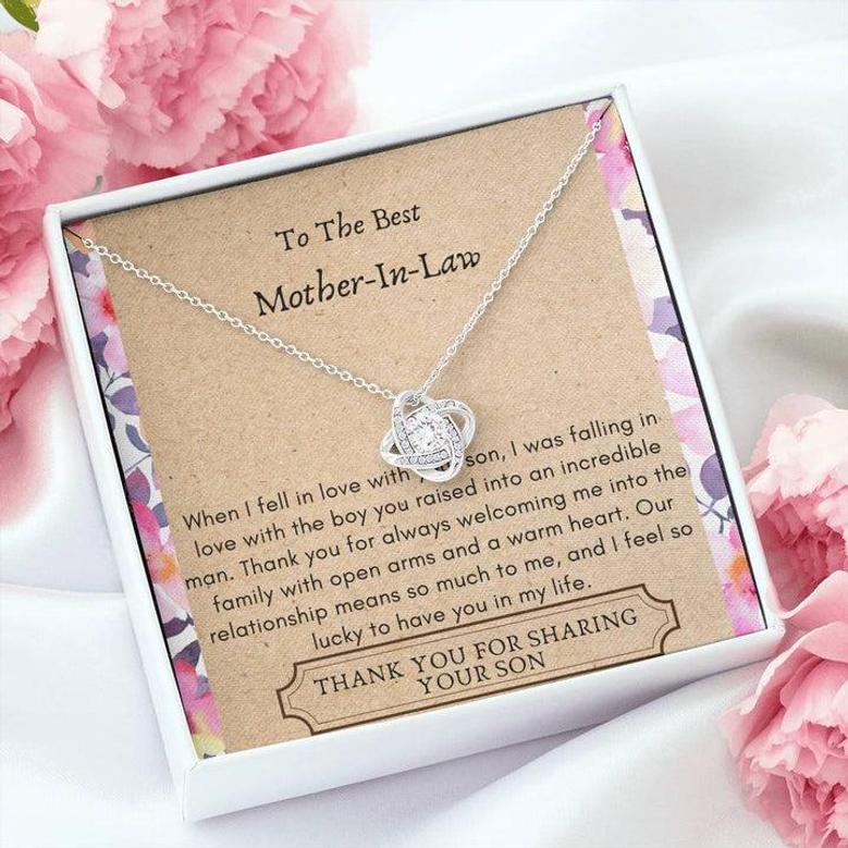 Mother In Law - Lucky To Have You Love Knot Necklace