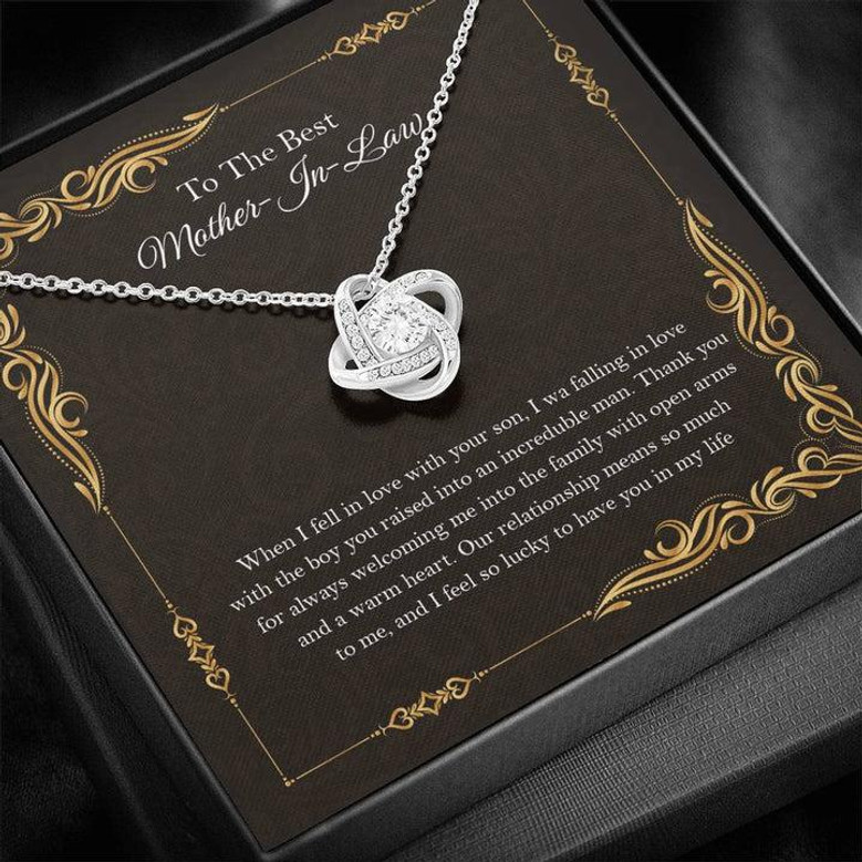 Mother-In-Law Necklace: Mother-In-Law, Mother-In-Law Gift, Mother-In-Law Necklace, To My Mother-In-Law Card, Funny The Love Knot Necklace