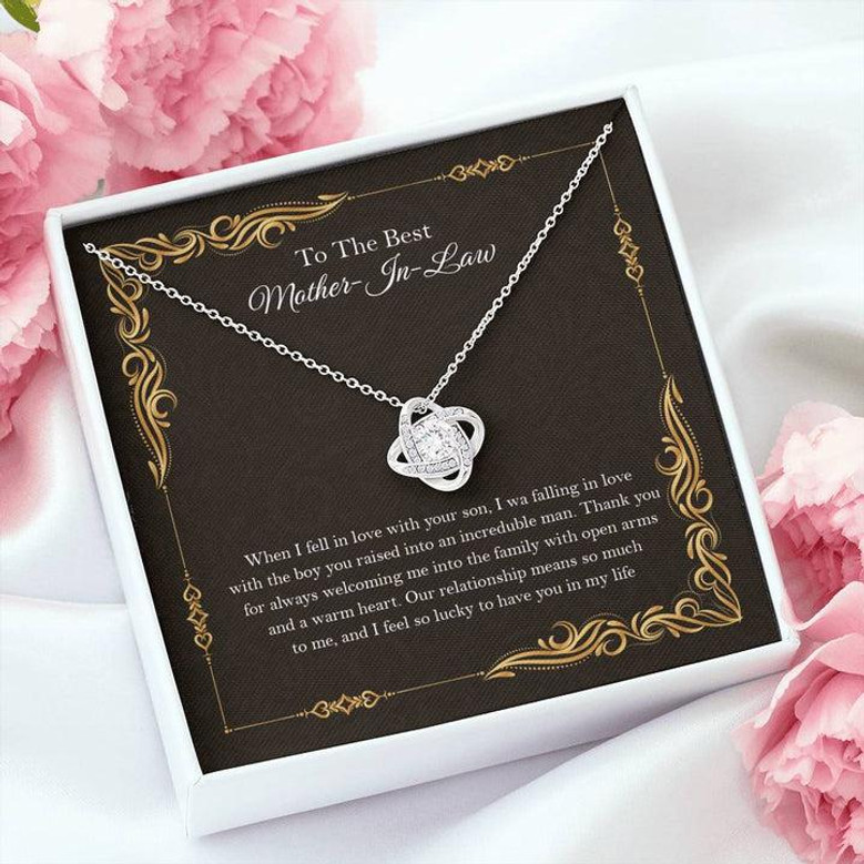 Mother-In-Law Necklace: Mother-In-Law, Mother-In-Law Gift, Mother-In-Law Necklace, To My Mother-In-Law Card, Funny The Love Knot Necklace