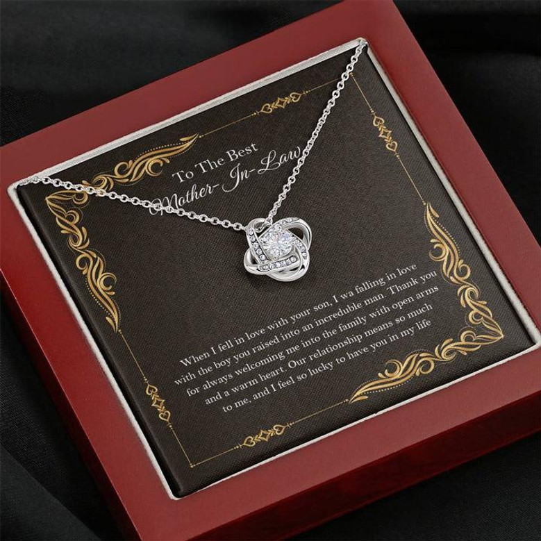 Mother-In-Law Necklace: Mother-In-Law, Mother-In-Law Gift, Mother-In-Law Necklace, To My Mother-In-Law Card, Funny The Love Knot Necklace
