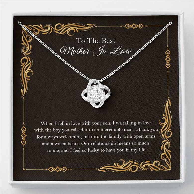 Mother-In-Law Necklace: Mother-In-Law, Mother-In-Law Gift, Mother-In-Law Necklace, To My Mother-In-Law Card, Funny The Love Knot Necklace