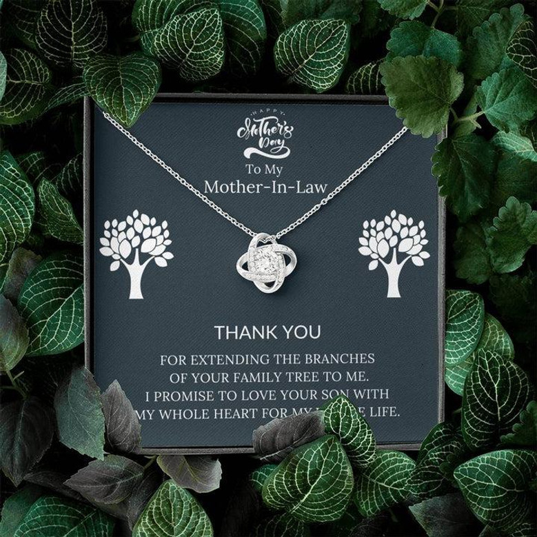 Mother’S Day - To My Mother-In-Law - Family Tree - Love Knot Necklace