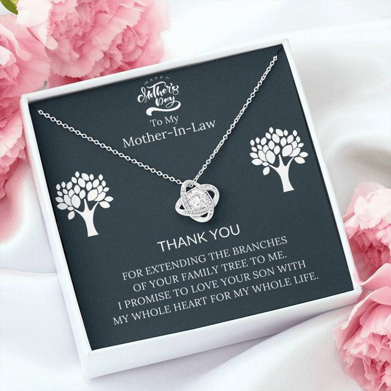 Mother’S Day - To My Mother-In-Law - Family Tree - Love Knot Necklace