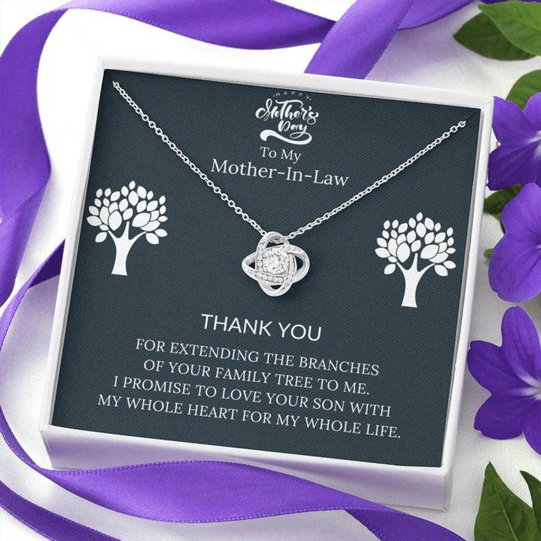 Mother’S Day - To My Mother-In-Law - Family Tree - Love Knot Necklace