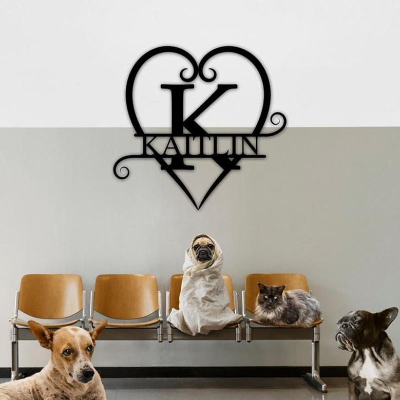 Mothers day gift, Custom Heart name sign! Custom Metal Sign, family name sign,custom metal hanging,name sign,daughter , Monogram for Mom