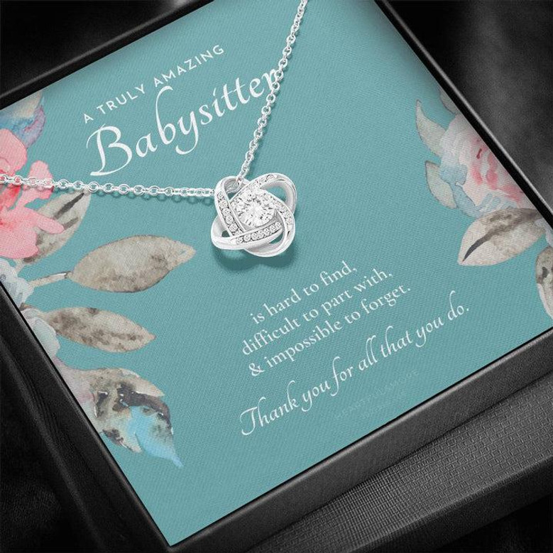 Nanny Necklace, Nanny Gift, Babysitter Gift, Nanny Thank You, Nanny Appreciation, Gorgeous Nanny Gift, Nanny Leaving Gift, Truly Amazing Nanny, Babysitter Thank You, Best Nanny Gift, Aesthetic Nanny Gift, Love Knot Necklace, Babysitter Leaving