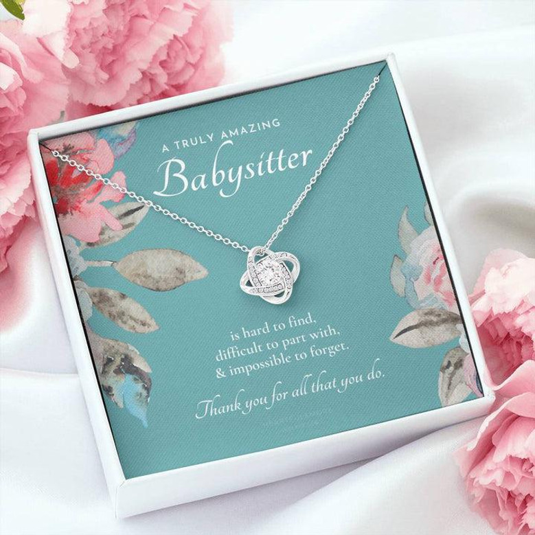 Nanny Necklace, Nanny Gift, Babysitter Gift, Nanny Thank You, Nanny Appreciation, Gorgeous Nanny Gift, Nanny Leaving Gift, Truly Amazing Nanny, Babysitter Thank You, Best Nanny Gift, Aesthetic Nanny Gift, Love Knot Necklace, Babysitter Leaving