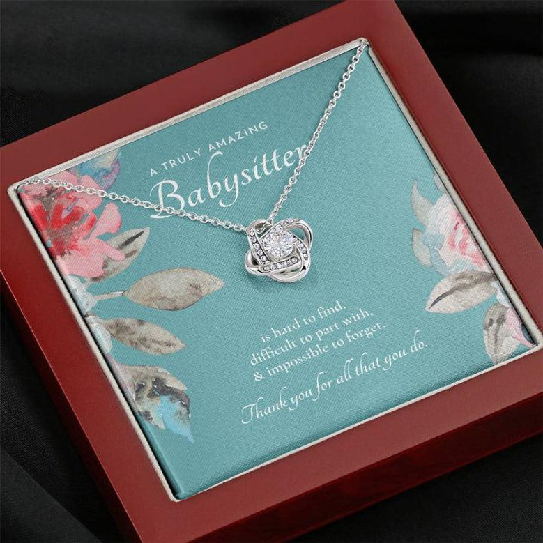 Nanny Necklace, Nanny Gift, Babysitter Gift, Nanny Thank You, Nanny Appreciation, Gorgeous Nanny Gift, Nanny Leaving Gift, Truly Amazing Nanny, Babysitter Thank You, Best Nanny Gift, Aesthetic Nanny Gift, Love Knot Necklace, Babysitter Leaving