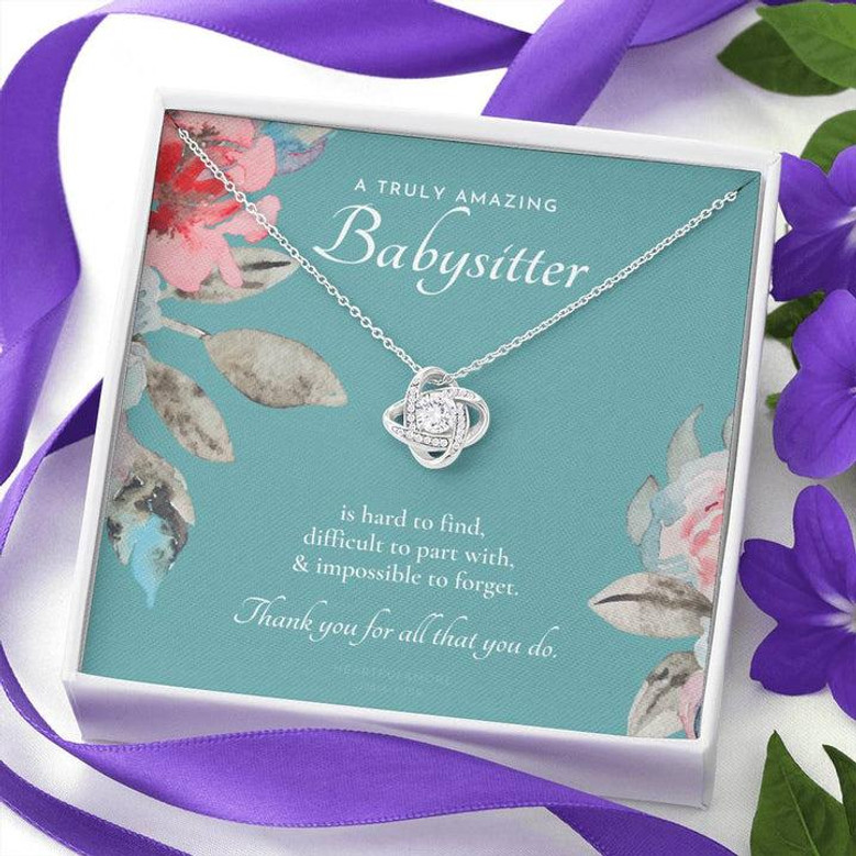 Nanny Necklace, Nanny Gift, Babysitter Gift, Nanny Thank You, Nanny Appreciation, Gorgeous Nanny Gift, Nanny Leaving Gift, Truly Amazing Nanny, Babysitter Thank You, Best Nanny Gift, Aesthetic Nanny Gift, Love Knot Necklace, Babysitter Leaving