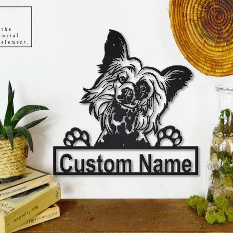 Personalized Chinese Crested Dog Metal Sign Art | Custom Chinese Crested Metal Sign | Chinese Crested Gifts Funny | Dog Gift | Animal Custom Personalized Chinese Crested Dog Metal Sign Art | Custom Chinese Crested Metal Sign | Chinese Crested Gifts Funny | Dog Gift | Animal Custom