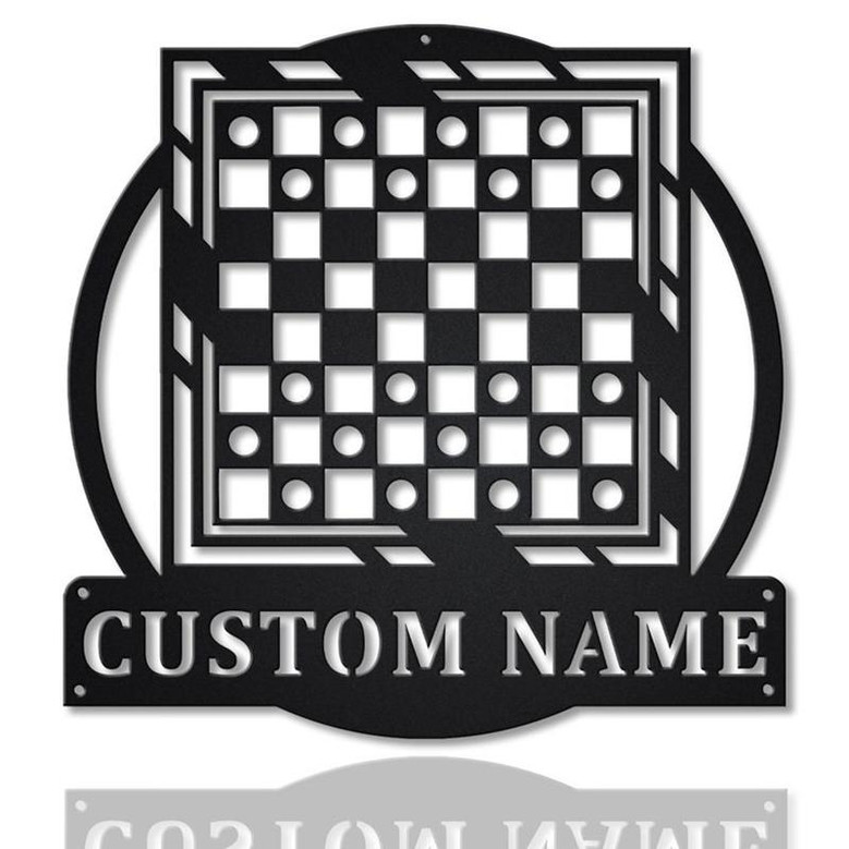 Personalized Game Checkers Monogram Metal Sign Art , Custom Game Checkers Metal Sign, Game Lover Sign Decoration For Living Room Personalized Game Checkers Monogram Metal Sign Art , Custom Game Checkers Metal Sign, Game Lover Sign Decoration For Living Room