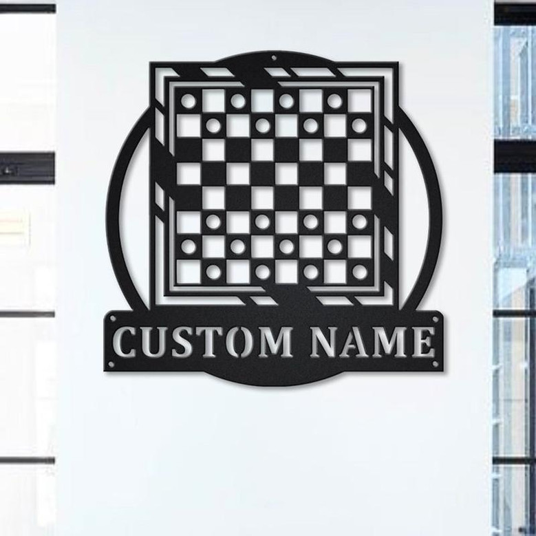 Personalized Game Checkers Monogram Metal Sign Art , Custom Game Checkers Metal Sign, Game Lover Sign Decoration For Living Room Personalized Game Checkers Monogram Metal Sign Art , Custom Game Checkers Metal Sign, Game Lover Sign Decoration For Living Room