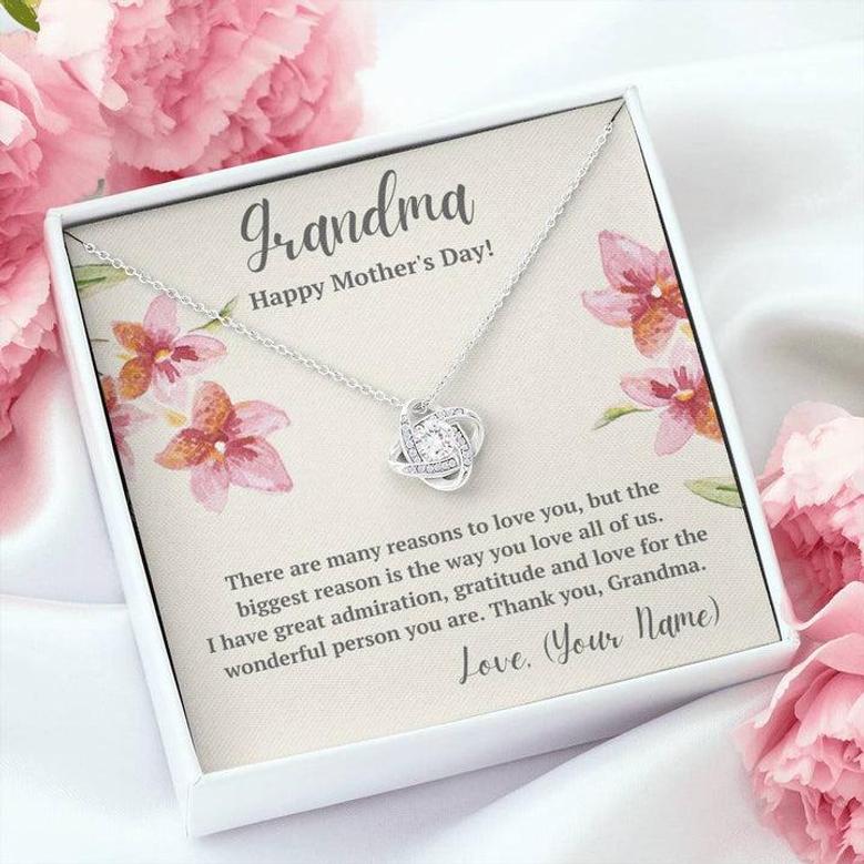 Personalized Grandma Mother's Day Love Knot Necklace