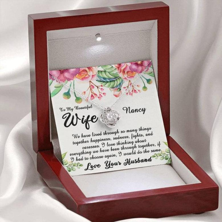 Personalized Love Knot Necklace Gift For Wife From Husband, Sentimental Gifts For Her, Gifts For Her, Birthday Anniversary Gift